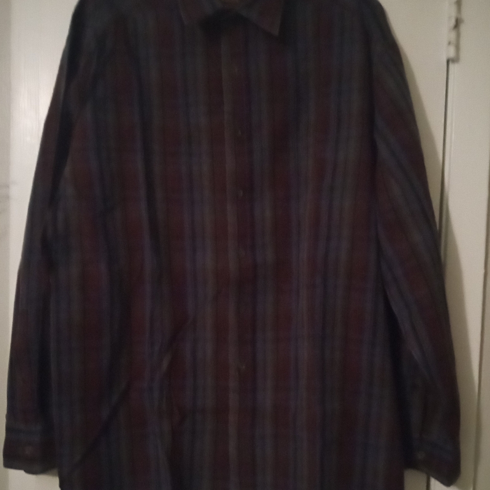 Basic Options Men's Plaid Shirt - Black and Brown SizeXL